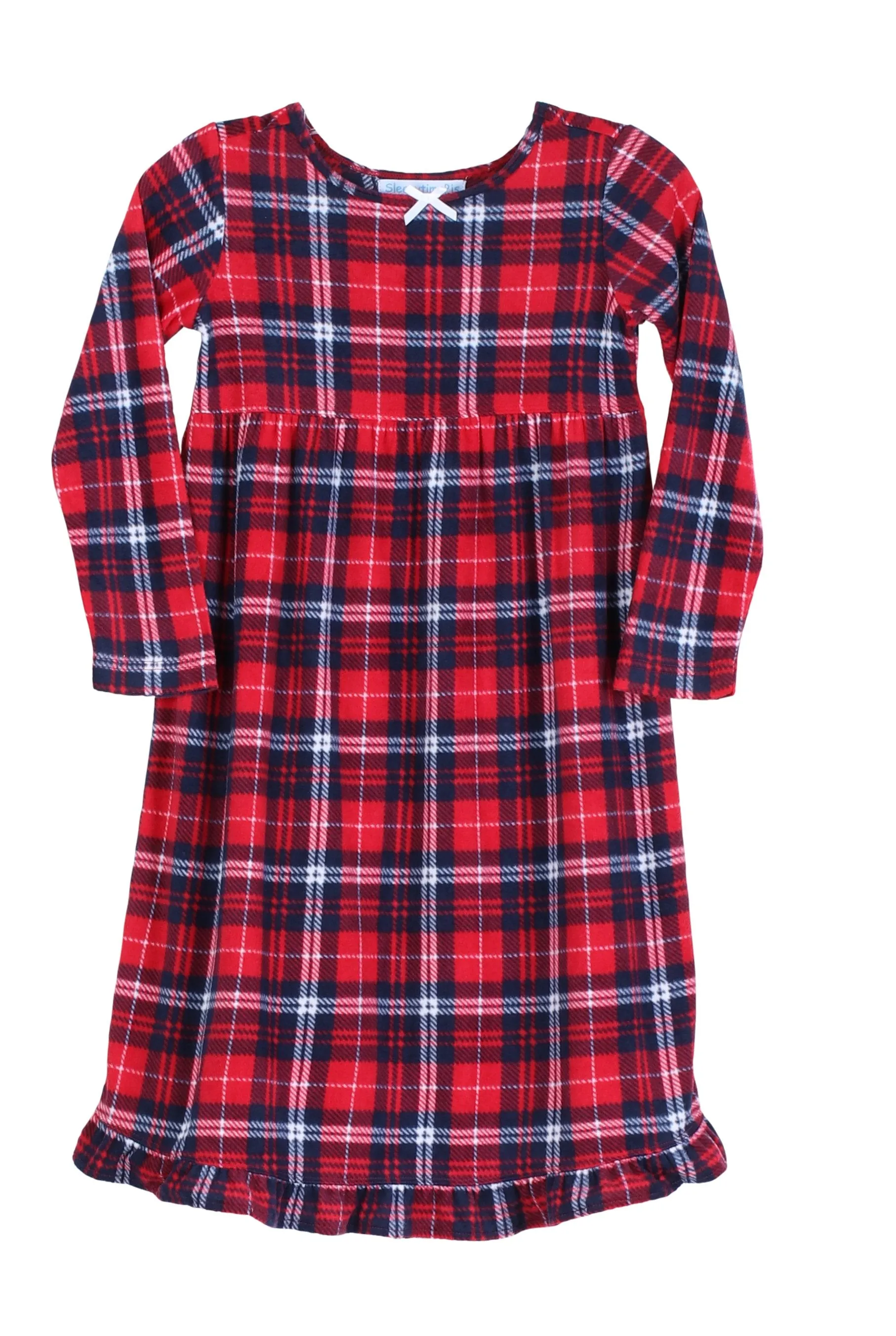 SleepytimePjs Christmas Family Matching Blue and Red Plaid Fleece Pajamas