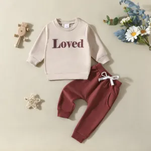 Spring and Autumn Baby Boys' Letter Printed Long Sleeve Sweaters & Pants Baby Wholesale Clothes