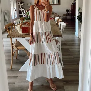 Striped Patchwork Wholesale Summer Dresses