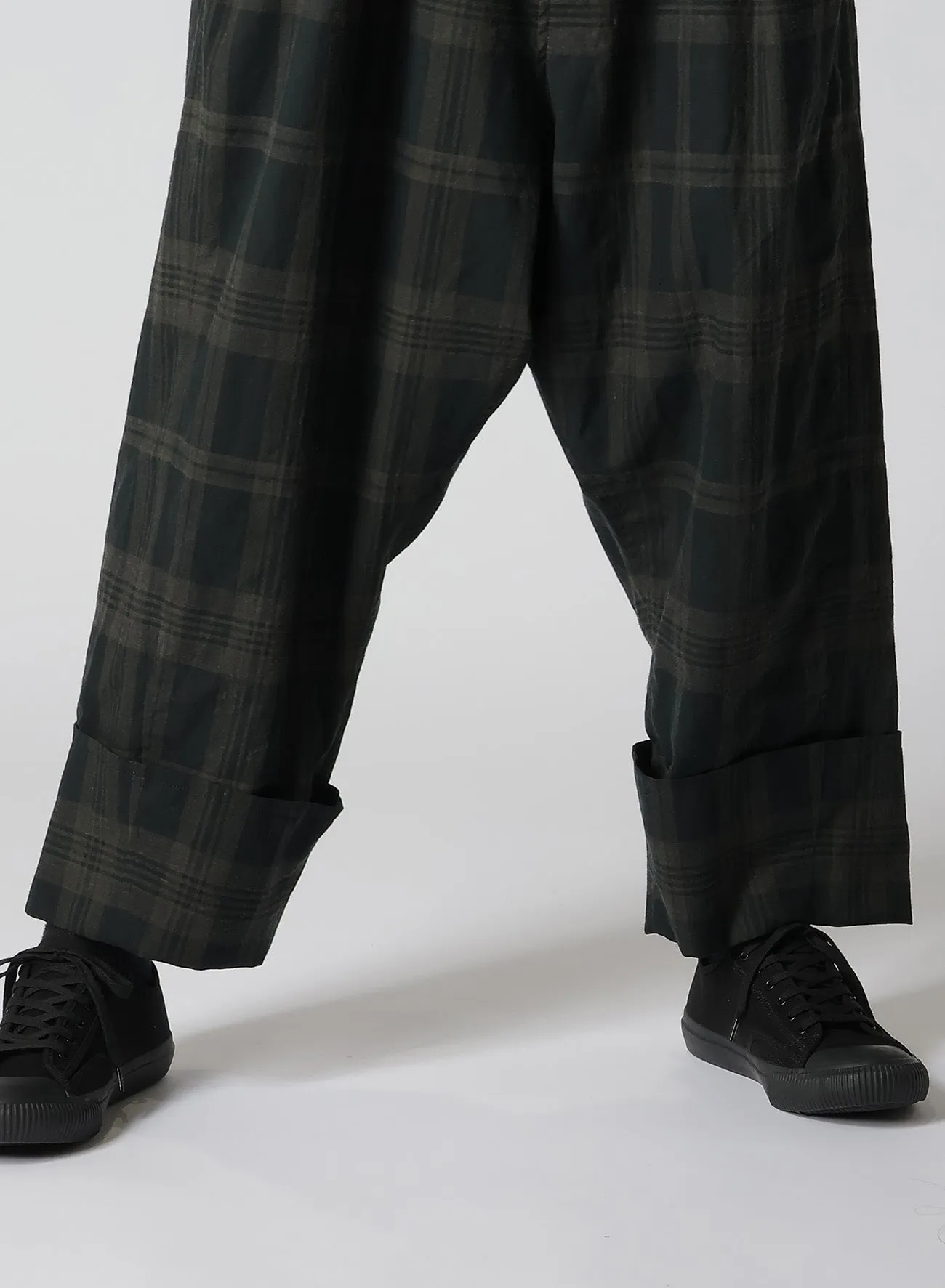 SUMI INK-DYED MADRAS PLAID SUSPENDER MACKIN SAROUEL