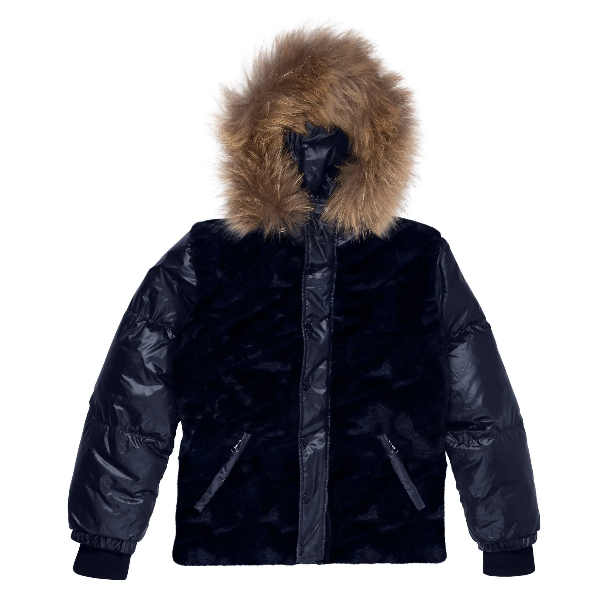 Teen's Reversible Navy Fur - Manteau Jr