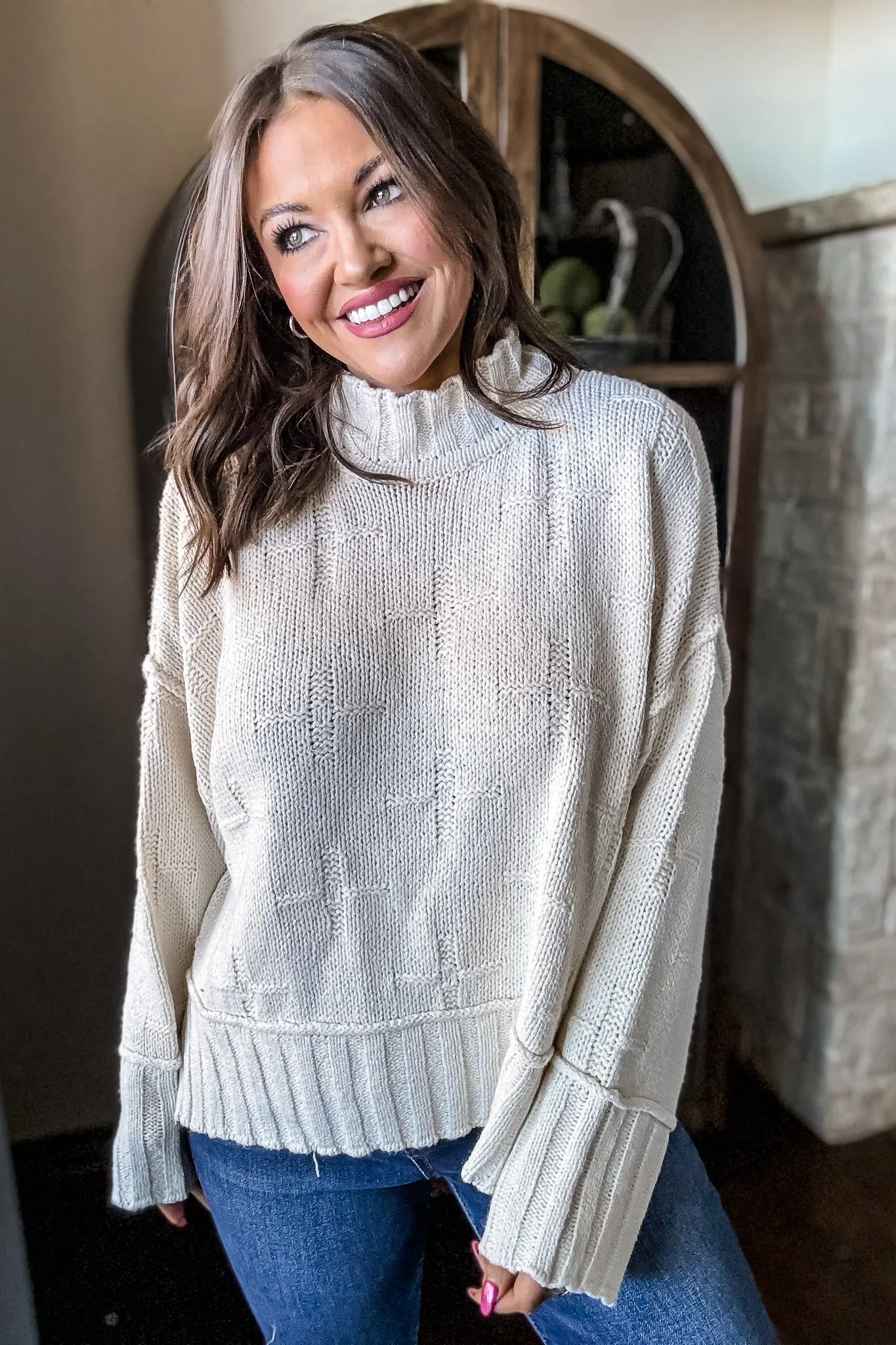 Turtle Neck Knit Top