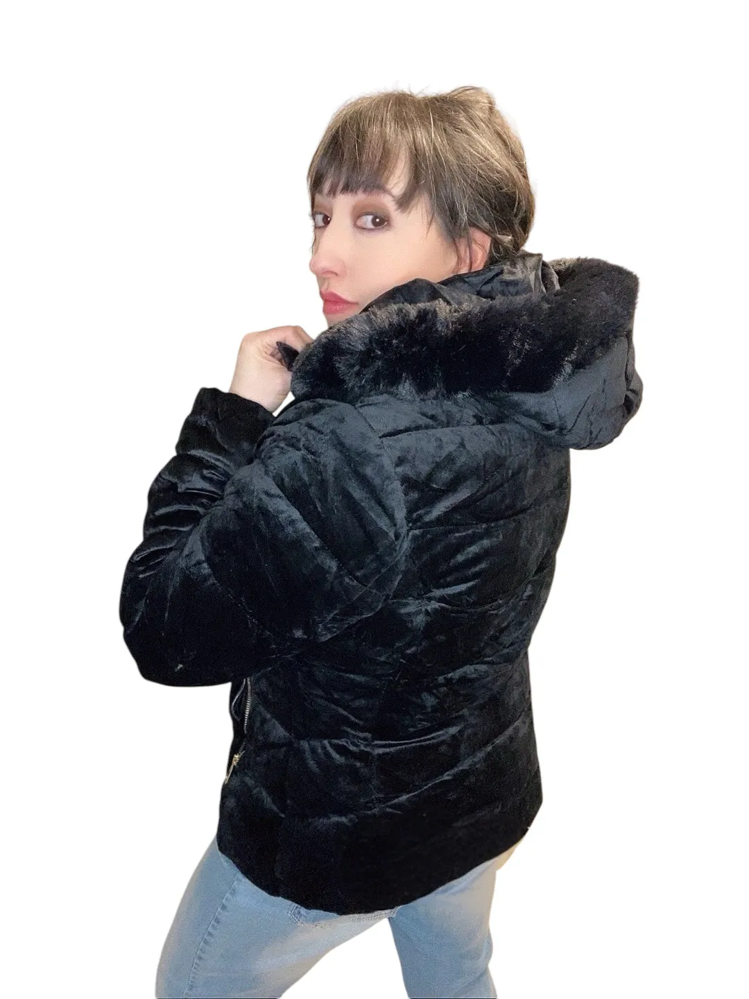 Valerie Velour Jacket: black