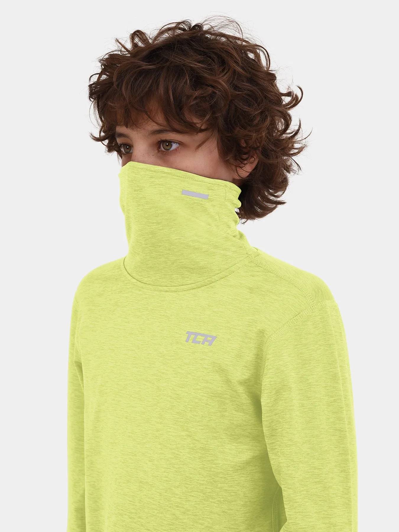 Warm-Up Long Sleeve Funnel Neck Top For Boys With Thumbholes & Reflective Strips