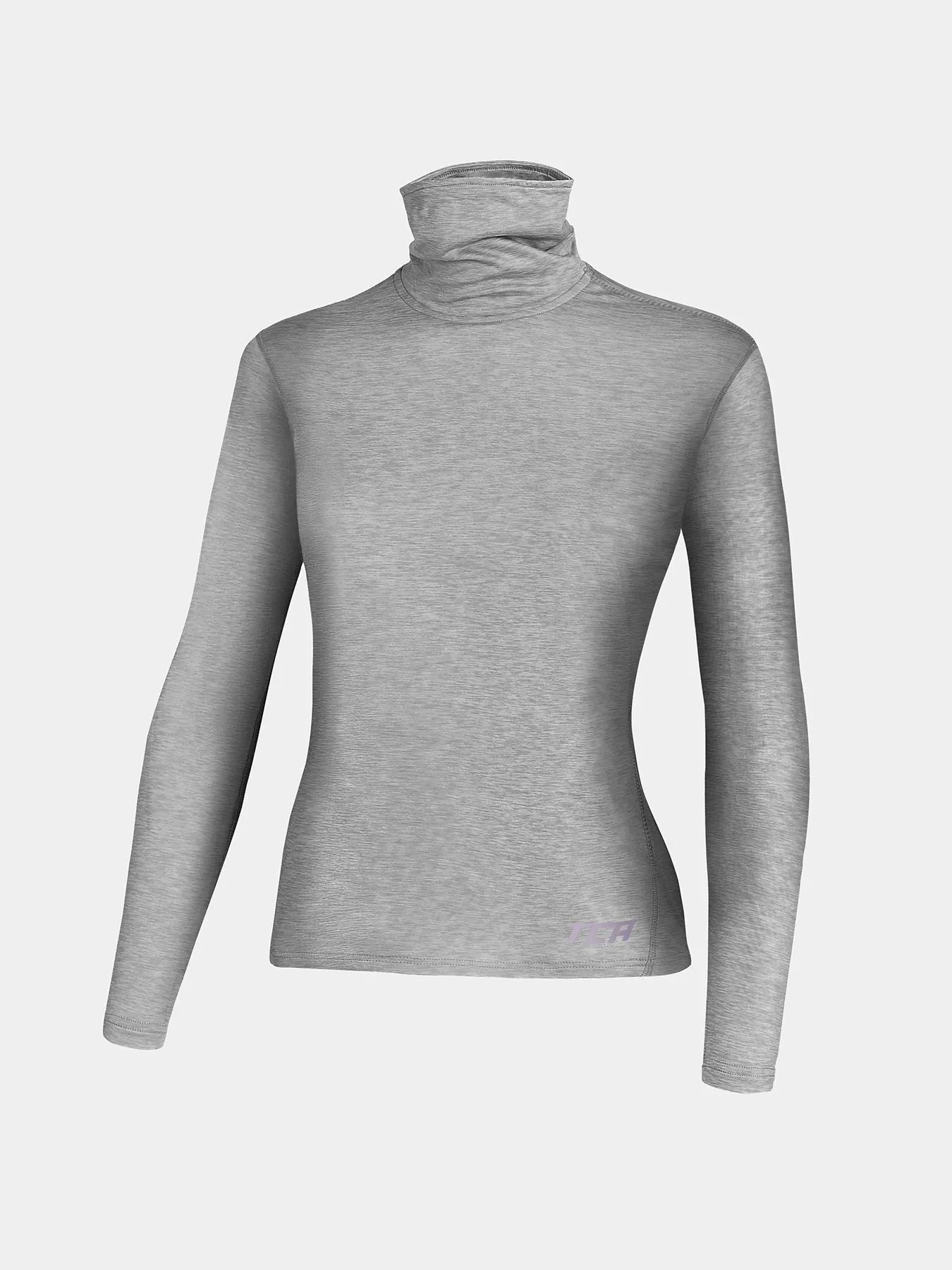 Warm-Up Thermal Long Sleeve Funnel Neck Top For Girls With Brushed Inner Fabric, Thumbholes & Reflective Strips