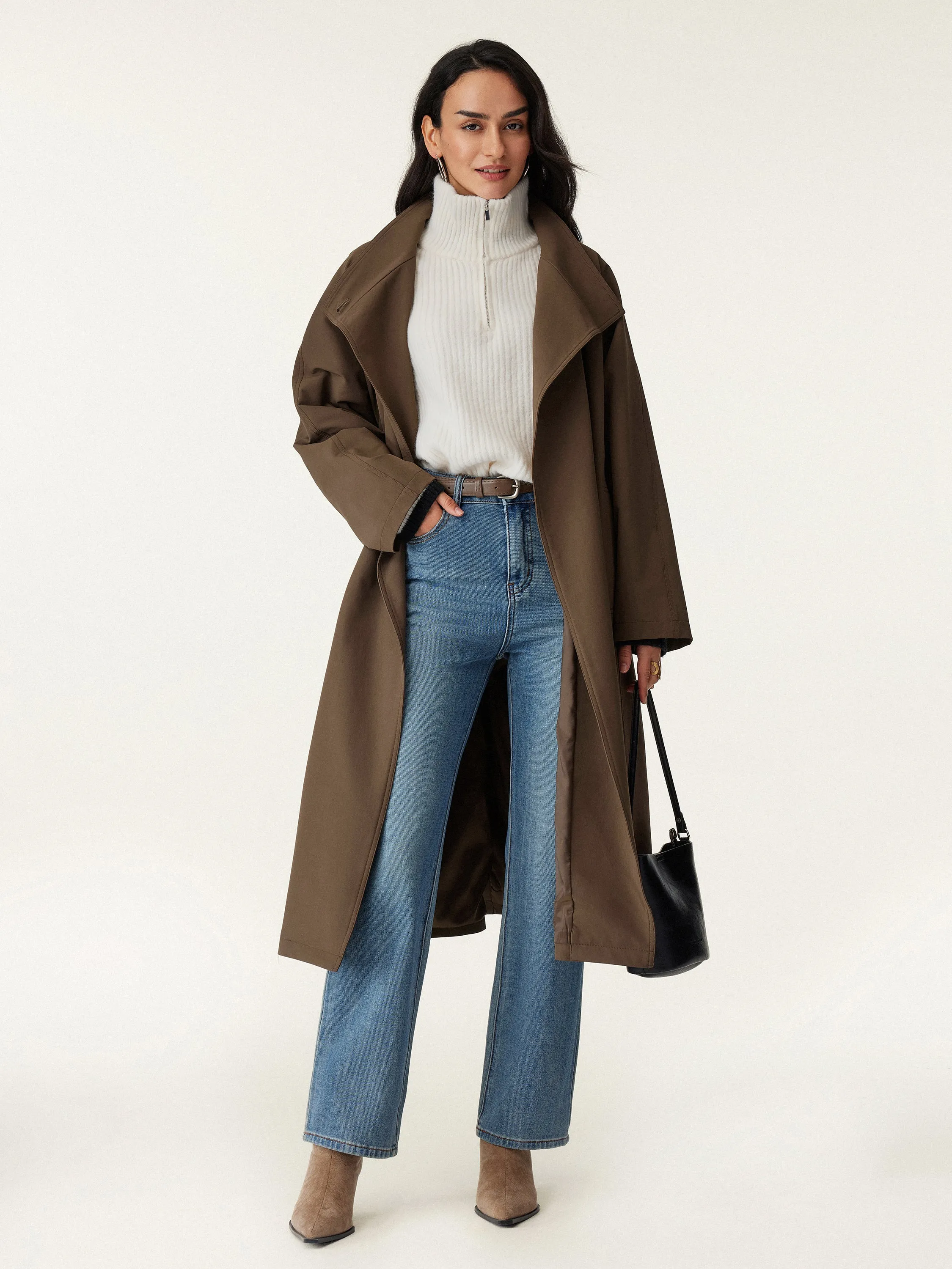 Waterproof Belted Trench Coat