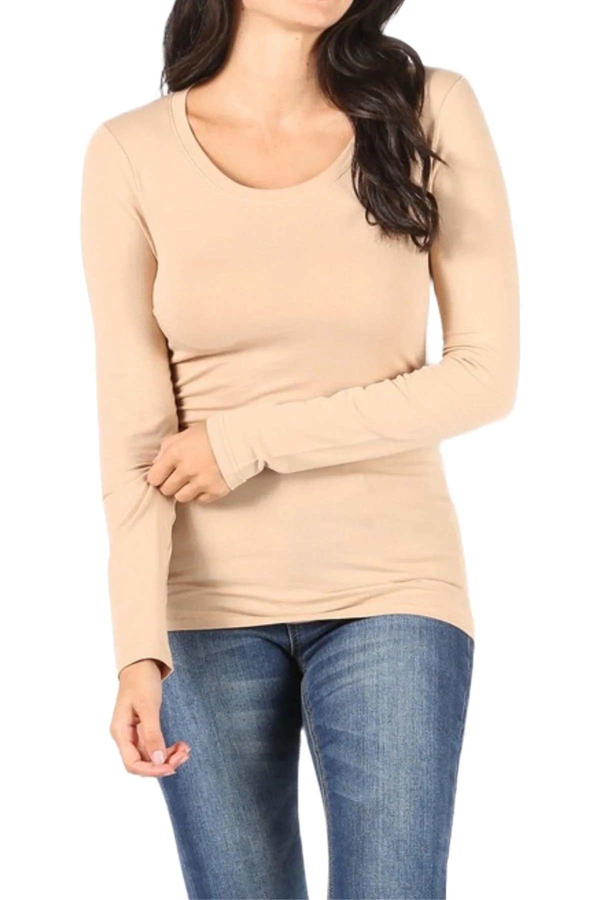 Women's Basic Long Sleeve Round Neck Tee