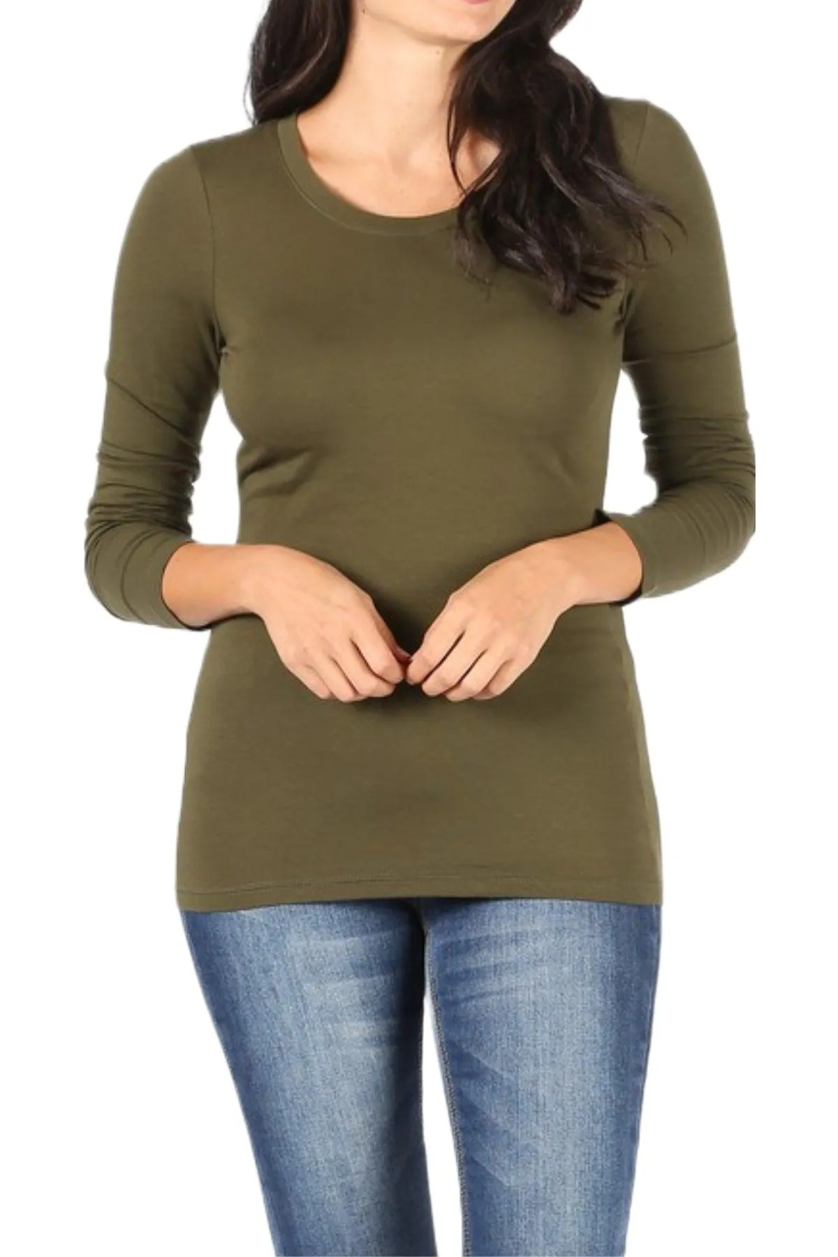 Women's Basic Long Sleeve Round Neck Tee