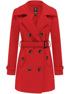 Women's Double Breasted Belted Pea Coat