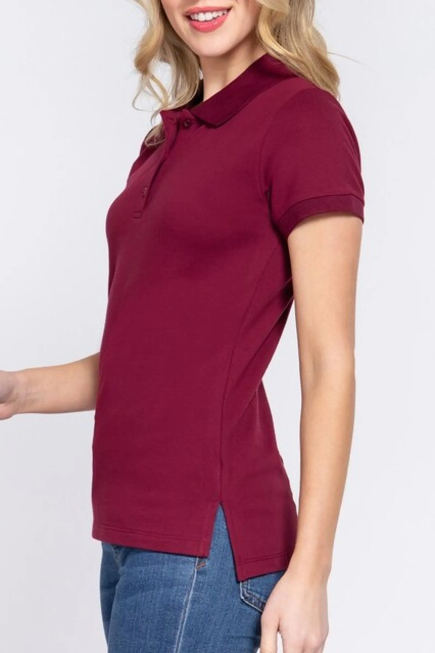 Women's Short sleeve classic pique polo top