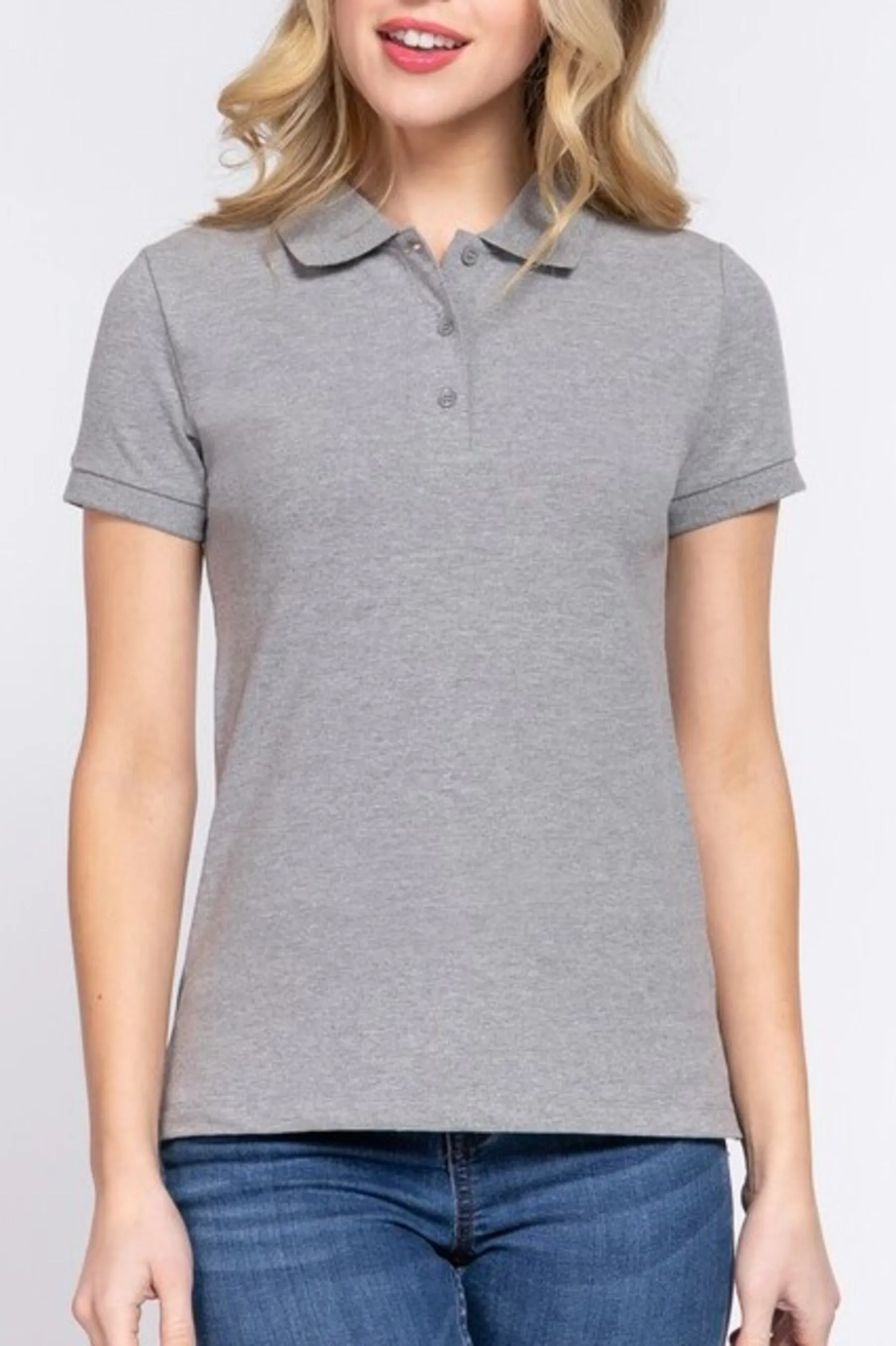 Women's Short sleeve classic pique polo top