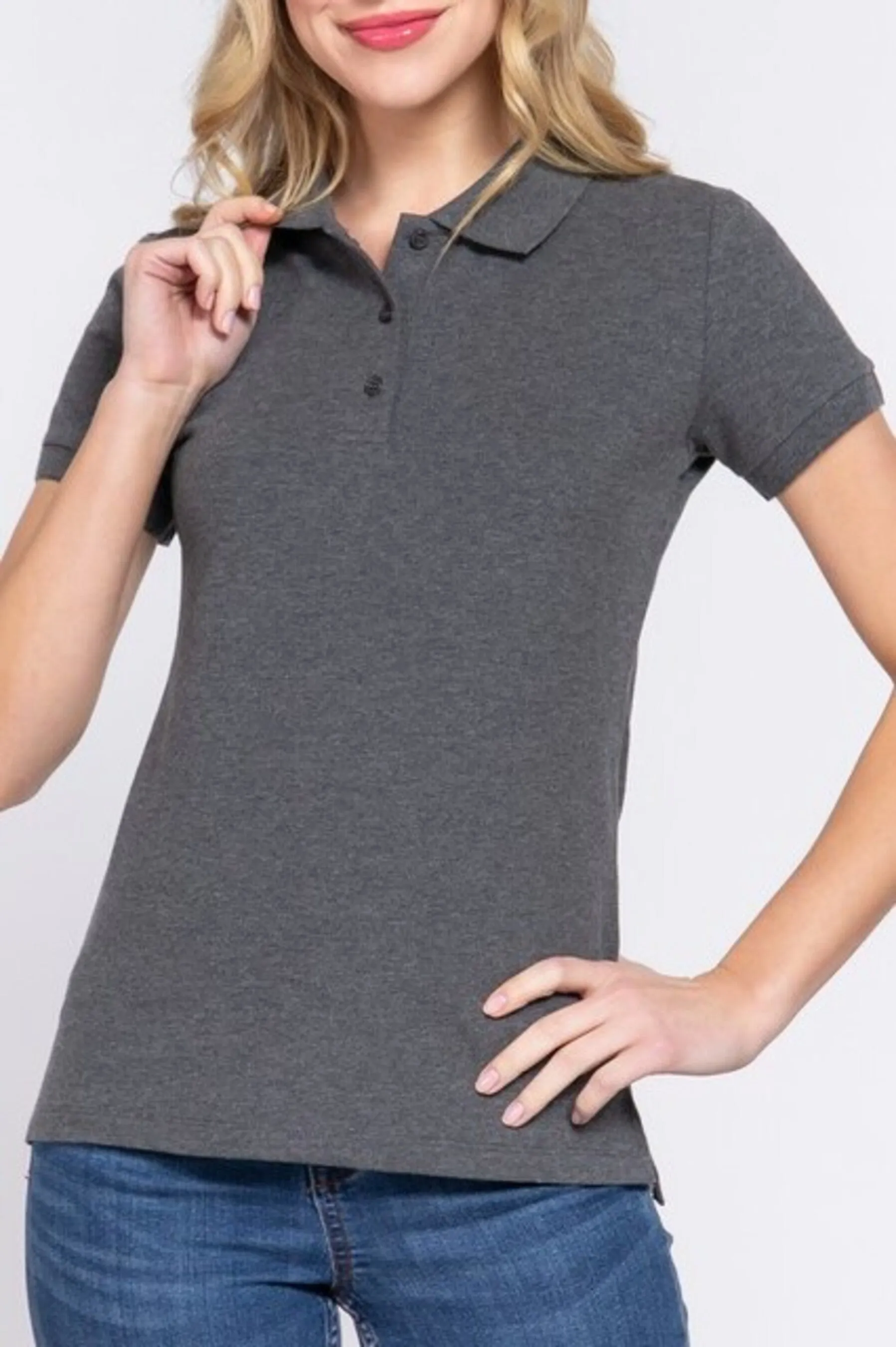 Women's Short sleeve classic pique polo top