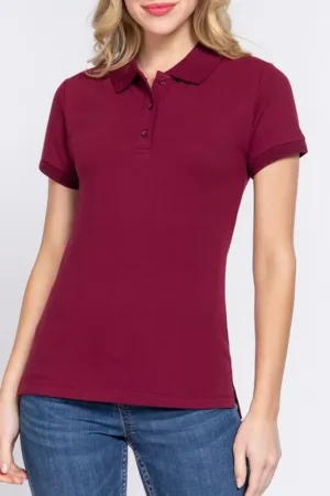 Women's Short sleeve classic pique polo top