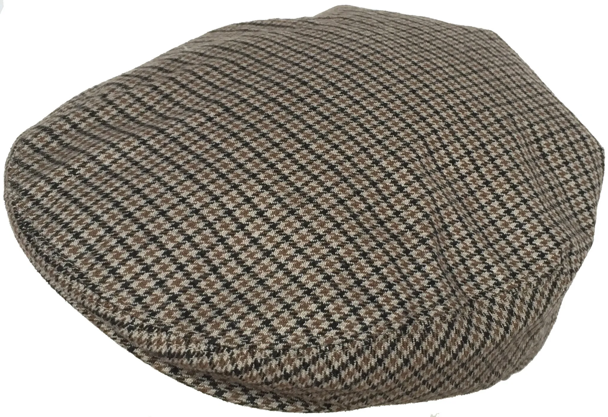 Wool Blend Plaid Hounds Tooth Ivy Cap Newsboy Hat