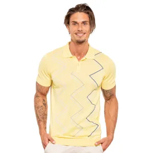 Zig Zag Knit Polo - Yellow